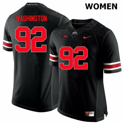 Women's Ohio State Buckeyes #92 Adolphus Washington Black Nike NCAA Limited College Football Jersey Best OFJ8044MM